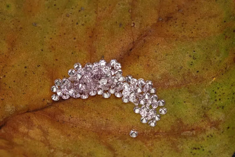 25pcs 1.2mm Fancy Intense Plus Pink Natural Diamonds VS-SI Round Brilliant Selection|Argyle|Custom Jewelry|Pink Diamond|Matching