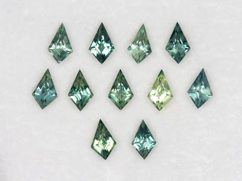 5x3mm Kite Shape Natural Teal Sapphire Calibrated Parcel Wholesale geometric shape