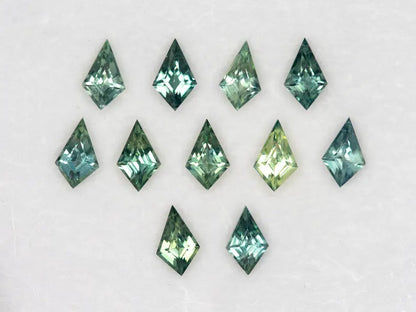 5x3mm Kite Shape Natural Teal Sapphire Calibrated Parcel Wholesale geometric shape