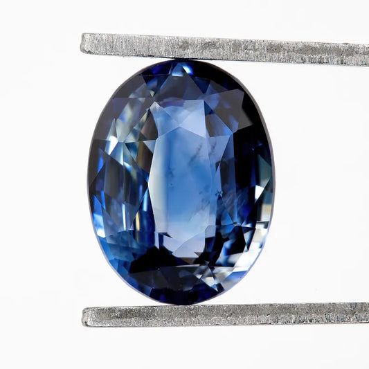 Bicolor – Blue & White | Natural Sapphire | Oval Cut | 1.84ct | Loose Untreated Gemstone | Bi-Color Sapphire | Jewelry Making Stone