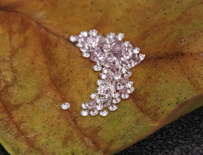 25pcs 1.2mm Fancy Intense Pink Natural Diamonds VS-SI Round Brilliant Selection|Argyle|Custom Jewelry|Pink Diamond|Matching