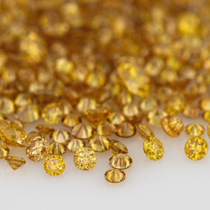 Fancy Vivid Brownish Yellow Golden Coffee | Natural Untreated Diamonds | Round | Melee | Accents | Coffee