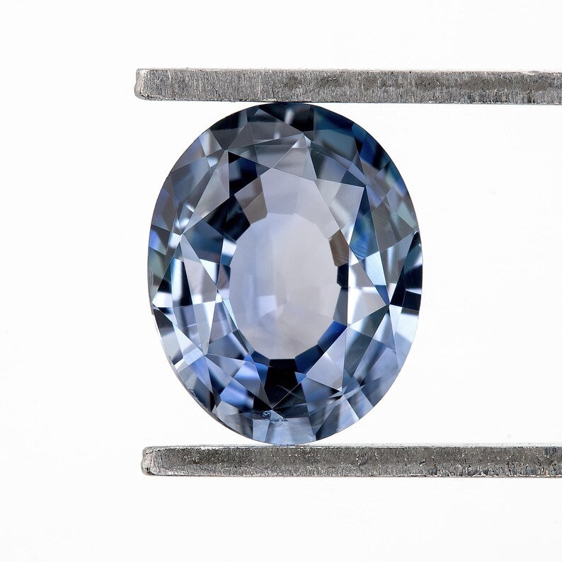 Bicolor – Blue & White | Natural Sapphire | Oval Cut | 1.23ct | Loose Untreated Gemstone | Bi-Color Sapphire | Gem for Jewelry Making