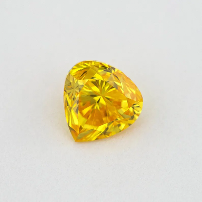 GIA Certified 0.51ct Fancy Vivid Orange Yellow Natural Yellow Diamond Heart SI1