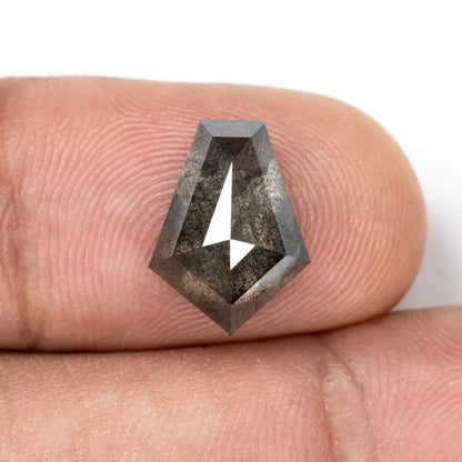 4.44ct. Untreated Natural Gray Diamond Fancy Tie Shape Salt and Pepper