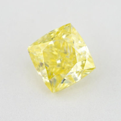 GIA Certified 1.01ct. Fancy Intense Yellow Loose Natural Diamond Cushion VS2 Untreated|Certificate|Genuine|Yellow Diamond