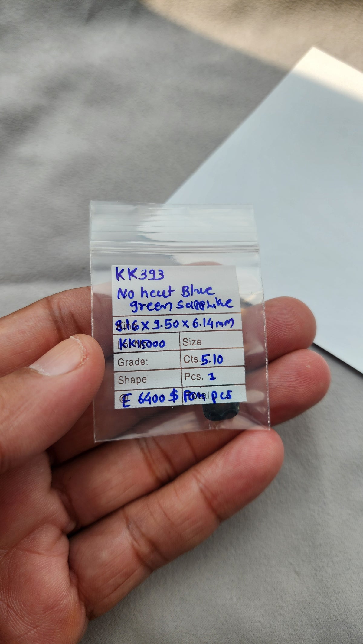 Natural sapphire KK393+ laboratory report image 1