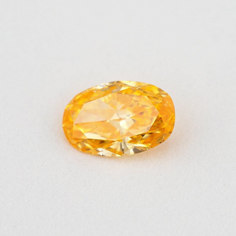 GIA Certified 0.30ct Fancy Intense Yellow Orange Natural Orange Diamond Oval SI1