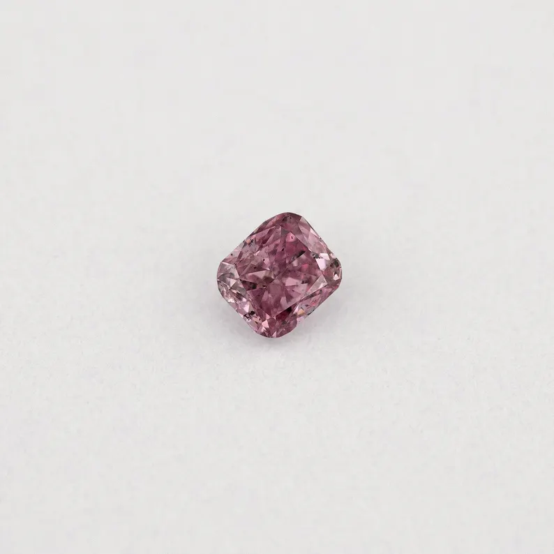 GIA Certified 0.06ct Fancy Intense Purplish Pink Natural Argyle Pink Diamond Cushion Brilliant