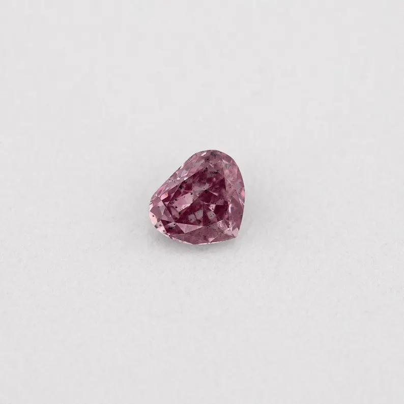 GIA Certified 0.8ct Fancy Intense Purplish Pink Natural Argyle Pink Diamond Heart Brilliant