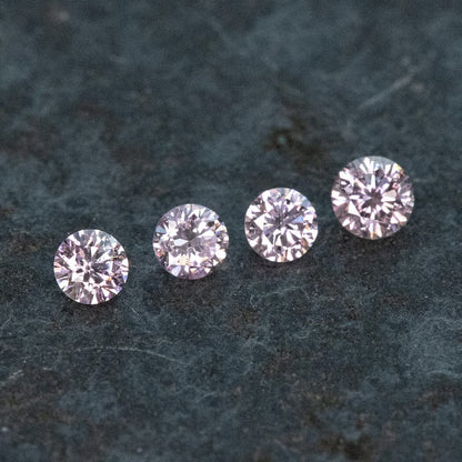 2.2 - 2.0 mm Fancy Vivid Purplish Pink Natural Pink Diamonds Round Brilliant SI1 0.15ct. Untreated 100% Natural