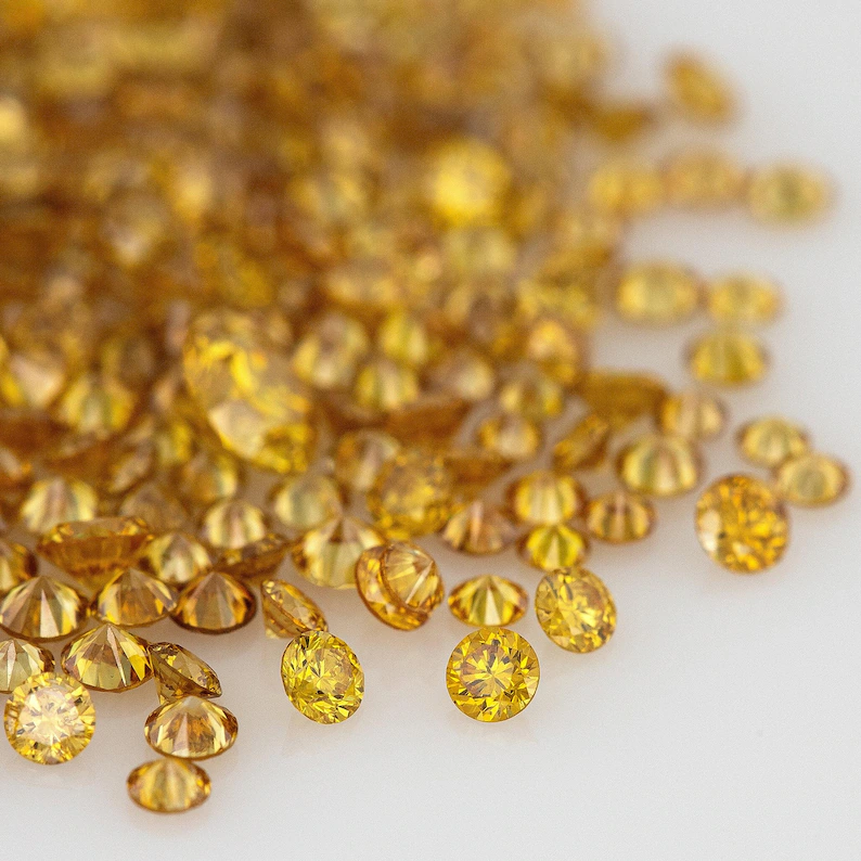 Fancy Vivid Brownish Yellow Golden Coffee | Natural Untreated Diamonds | Round | Melee | Accents | Coffee