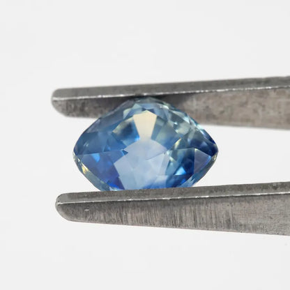 Bicolor - Blue & White | Natural Sapphire Cushion Cut 1.51ct | Heated Ceylon Gemstone | Loose Sapphire for Custom Jewelry or Ring