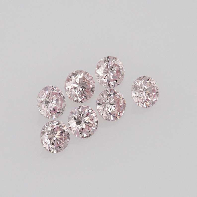 1pcs Genuine Argyle Pink Diamond 2mm Fancy Intense Purplish Pink 6PP Natural Argyle Diamonds Round Pink Australian Diamonds