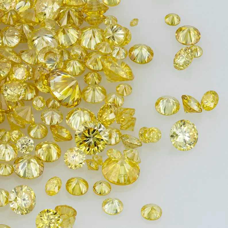 Dark Cape Diamonds 0.25ct 0.8mm to 2.2mm mix scoop Light Yellow Untreated Natural Diamonds Round|Melee|accents|Cape Yellow