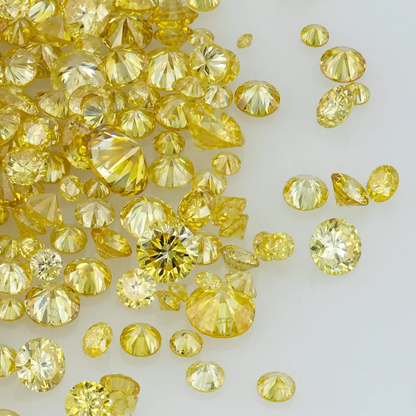 Dark Cape Diamonds 0.25ct 0.8mm to 2.2mm mix scoop Light Yellow Untreated Natural Diamonds Round|Melee|accents|Cape Yellow