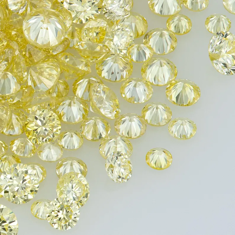 Pre Cape Diamonds 0.25ct 0.8mm to 2.2mm mix scoop Light Yellow Untreated Natural Diamonds Round|Melee|accents|Cape Yellow