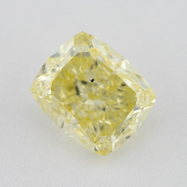 GIA Certified 1.71ct. Fancy Light Yellow Loose Natural Diamond Cushion SI1 Untreated|Certificate|Genuine|Yellow Diamond
