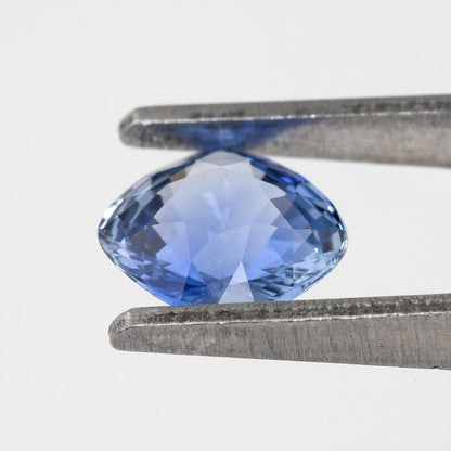 Bicolor - Blue & White | Natural Sapphire Cushion Cut 1.14ct | Heated Ceylon Gemstone | Loose Sapphire for Ring or Fine Jewelry