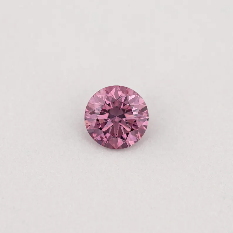 GIA Certified 0.12ct Fancy Vivid Purple Pink Natural Argyle Pink Diamond Round Brilliant SI1