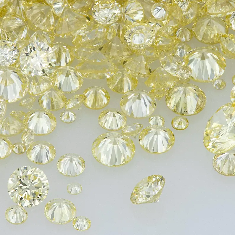 Cape Diamonds 0.25ct 0.8mm to 2.2mm mix scoop Very Light Yellow Untreated Natural Diamonds Round|Melee|accents|Cape Yellow
