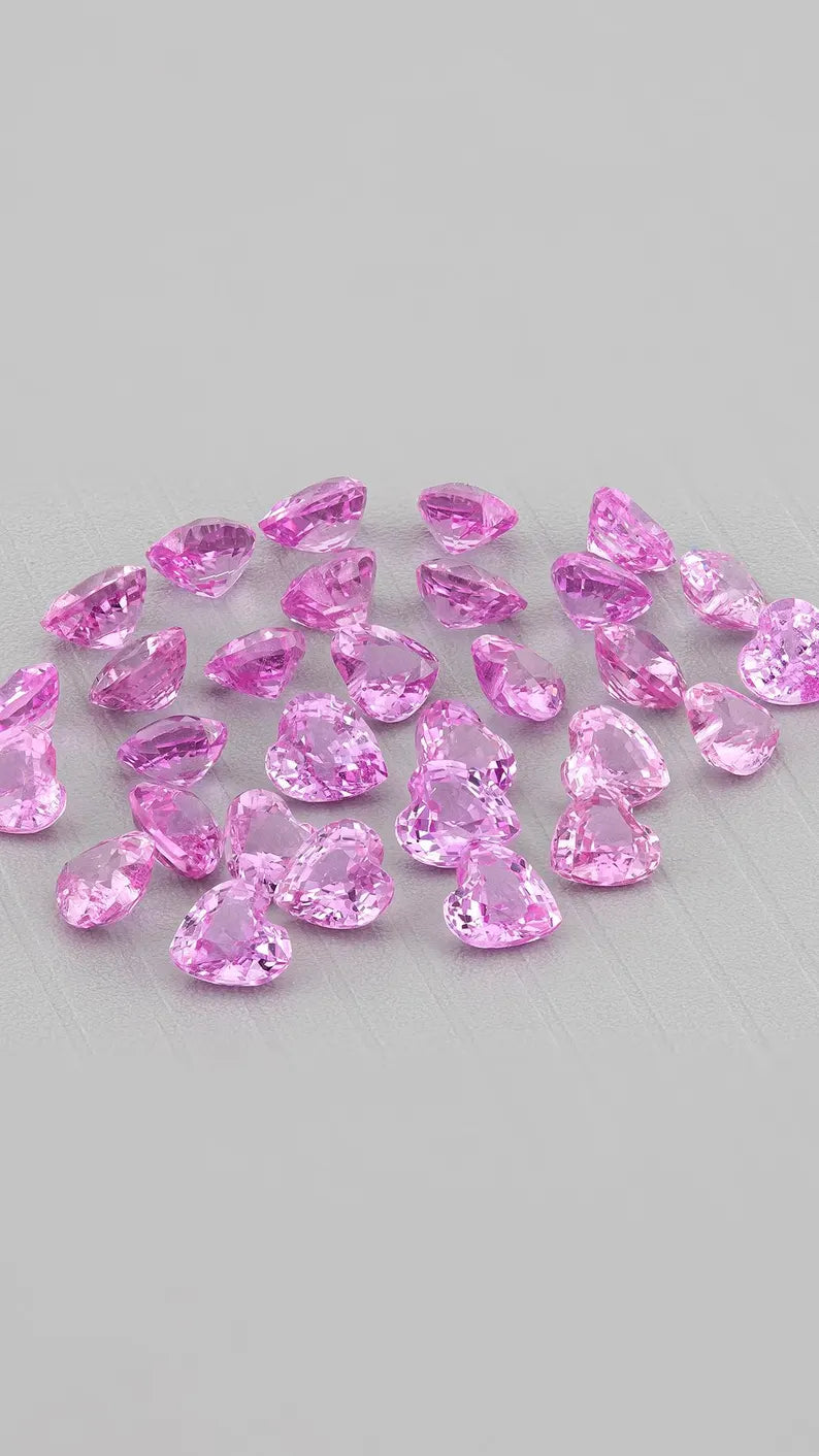 5pcs matching selection Natural Pink Sapphire Heart Shape Calibrated 3mm hot pink