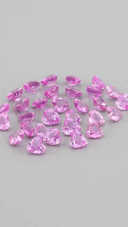 5pcs matching selection Natural Pink Sapphire Heart Shape Calibrated 3mm hot pink