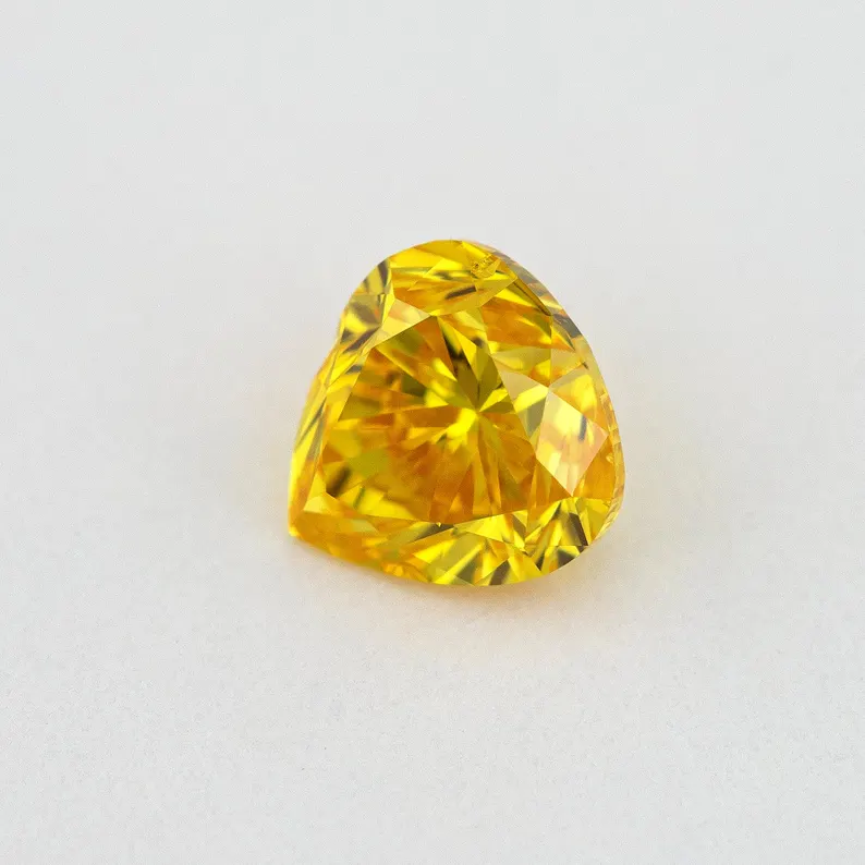GIA Certified 0.51ct Fancy Vivid Orange Yellow Natural Yellow Diamond Heart SI1