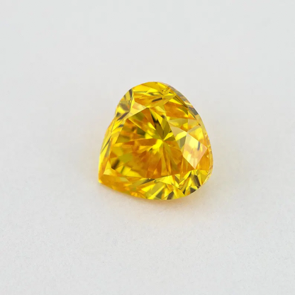 GIA Certified 0.51ct Fancy Vivid Orange Yellow Natural Yellow Diamond Heart SI1