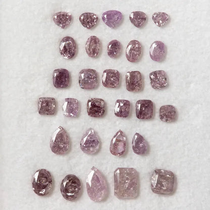 Mix Shades of Pink & Purple Pink | Untreated Natural Pink Diamonds Parcel 3.35ct | 30pcs Mixed Shapes | Loose Melee for Jewelry Design