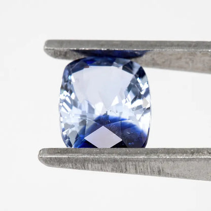 Bicolor - Blue & White | Natural Sapphire Cushion Cut 1.21ct | Heated Ceylon Gemstone | Loose Sapphire for Ring or Jewelry Making