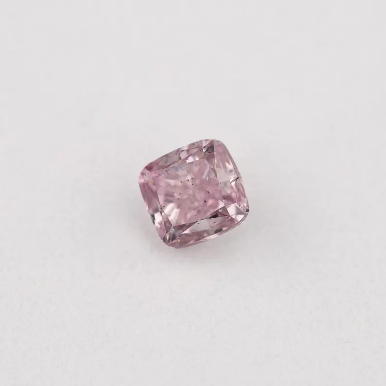 GIA Certified 0.19ct Fancy Pink Natural Argyle Pink Diamond Cushion Brilliant SI2