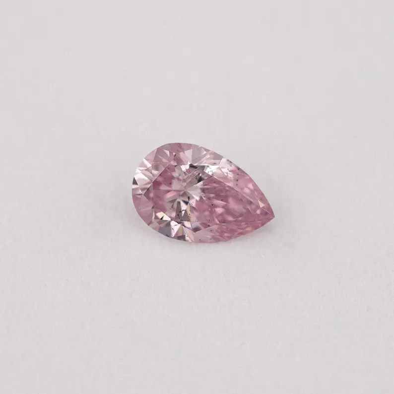Argyle Certified 0.14ct 6PP Fancy Intense Pink Natural Argyle Pink Diamond Pear Brilliant