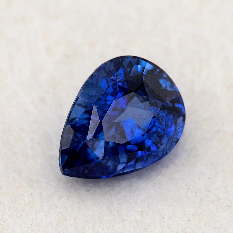 2.04 ct. Natural Blue Sapphire Pear Ceylon Sri Lanka Heated