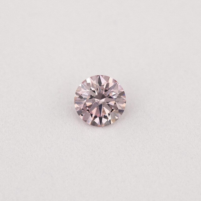 Argyle Certified 0.10ct 7PR Fancy Rose Pink Natural Argyle Pink Diamond Round Brilliant