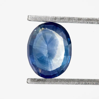 Bicolor – Blue & White | Natural Sapphire | Oval Cut | 1.22ct | Loose Untreated Gemstone | Bi-Color Sapphire | Gemstone for Jewelry Making