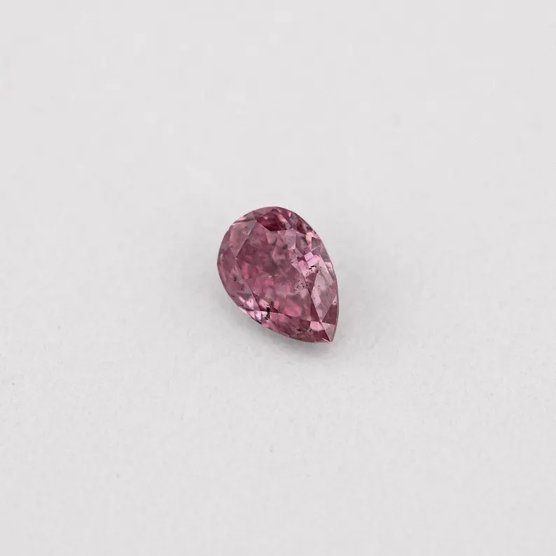 GIA Certified 0.07ct Fancy Intense Purplish Pink Natural Argyle Pink Diamond Pear Brilliant