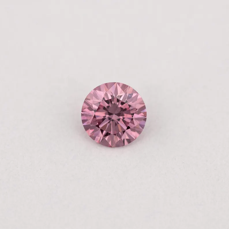 GIA Certified 0.13ct Fancy Intense Purplish Pink Natural Argyle Pink Diamond Round Brilliant VS1