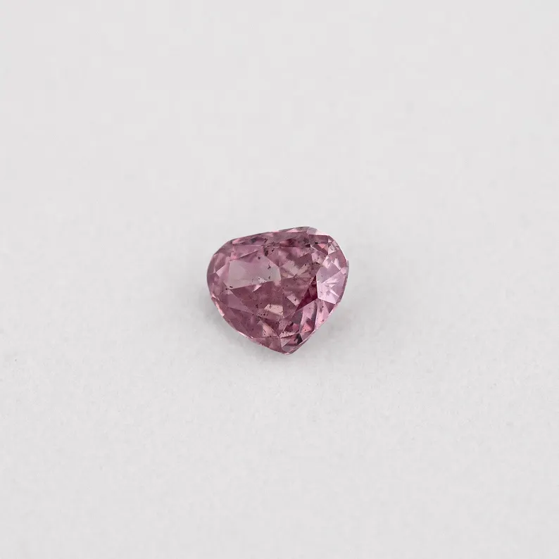 GIA Certified 0.8ct Fancy Intense Purplish Pink Natural Argyle Pink Diamond Heart Brilliant