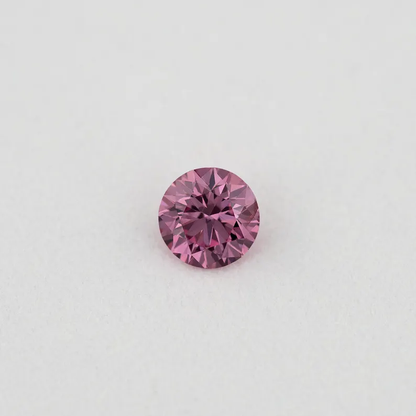 Argyle Certified 0.09ct 3PP Fancy Vivid Purple Pink Natural Argyle Pink Diamond Round Brilliant