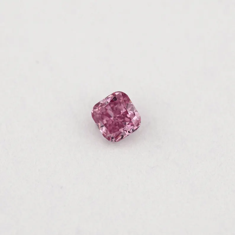 GIA Certified 0.05ct Fancy Vivid Purplish Pink natural Argyle Pink Diamond Cushion Brilliant