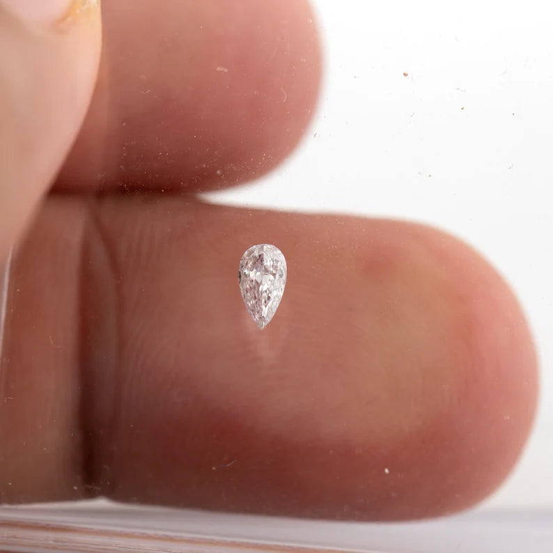 0.13ct 4.78x2.5mm Light Pink Natural Pink Diamond Pear SI1 Untreated 100% Natural