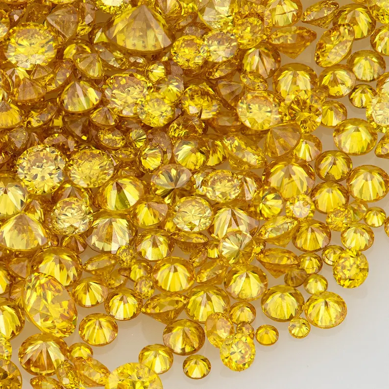 Fancy Vivid Yellow – Top Canary Diamond | Natural Untreated Round Fancy Diamond | Melee Accent Stones | Loose Yellow Diamond