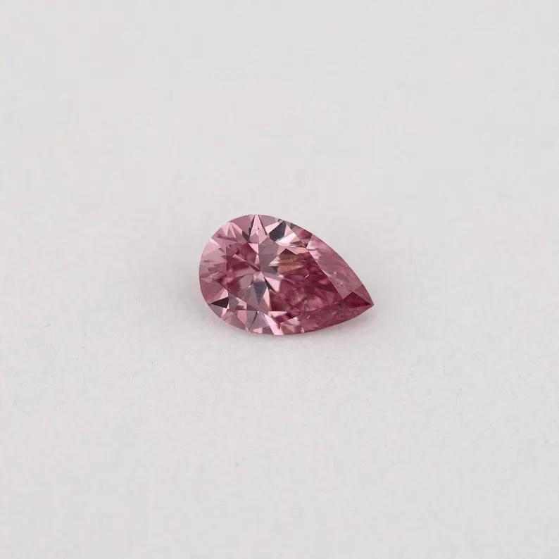 Argyle Certified 0.08ct 3P Fancy Vivid Pink Natural Argyle Pink Diamond Pear Brilliant