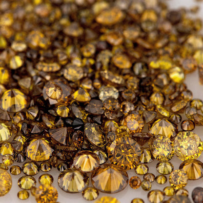 Fancy Vivid Brownish Yellow Orange Burnt Color | Natural Untreated Diamonds | Round | Melee | Accents | Burnt Color Diamonds