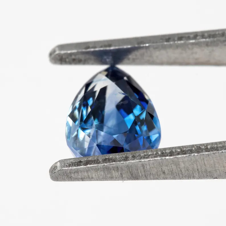Bicolor - Blue & White | Natural Sapphire Pear Cut 1.31ct | Heated Ceylon Gemstone | Loose Sapphire for Fine Jewelry or Ring