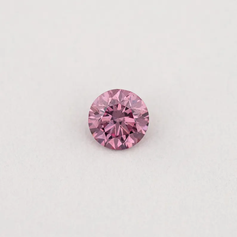 GIA Certified 0.10ct Fancy Intense Purplish Pink Natural Argyle Pink Diamond Round Brilliant VS2