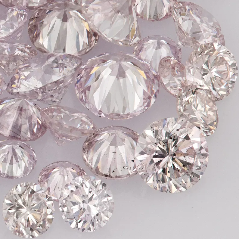 Purplish Pink Diamonds 0.25ct 1.8mm to 2.2mm mix scoop Pink Untreated Natural Diamonds Round|Melee|accents|Cape Yellow