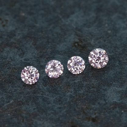 2.2 - 2.0 mm Fancy Vivid Purplish Pink Natural Pink Diamonds Round Brilliant SI1 0.15ct. Untreated 100% Natural