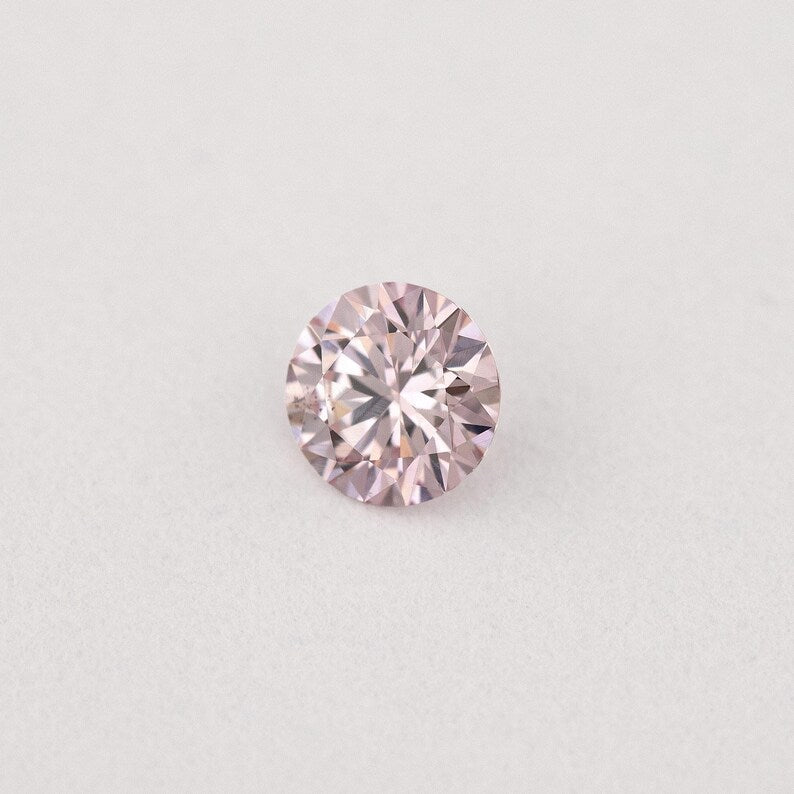 Argyle Certified 0.11ct 7PR Fancy Pink Natural Argyle Pink Diamond Round Brilliant